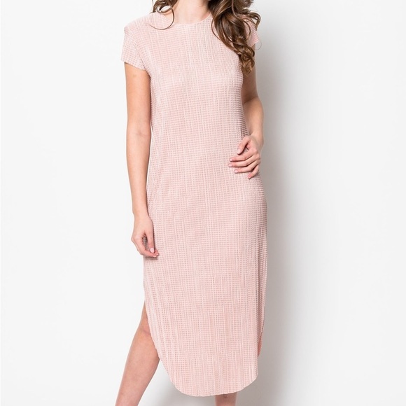 Sabina Musayev Shirin Cap Sleeve Midi Dress in Powder Pink Medium Anthropologie - Picture 1 of 13